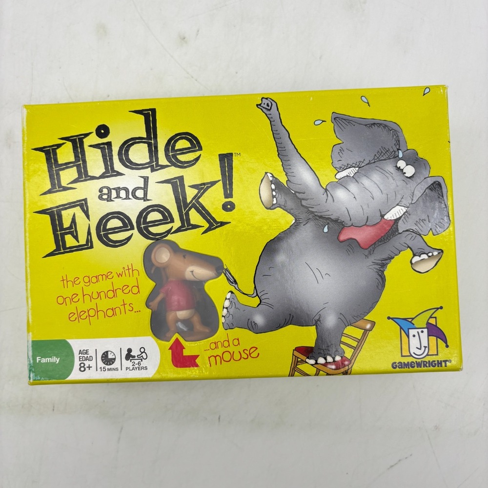 Hide and Eeek Game COMPLETE Gamewright 2010 Children's Kids Cards Dice Mouse